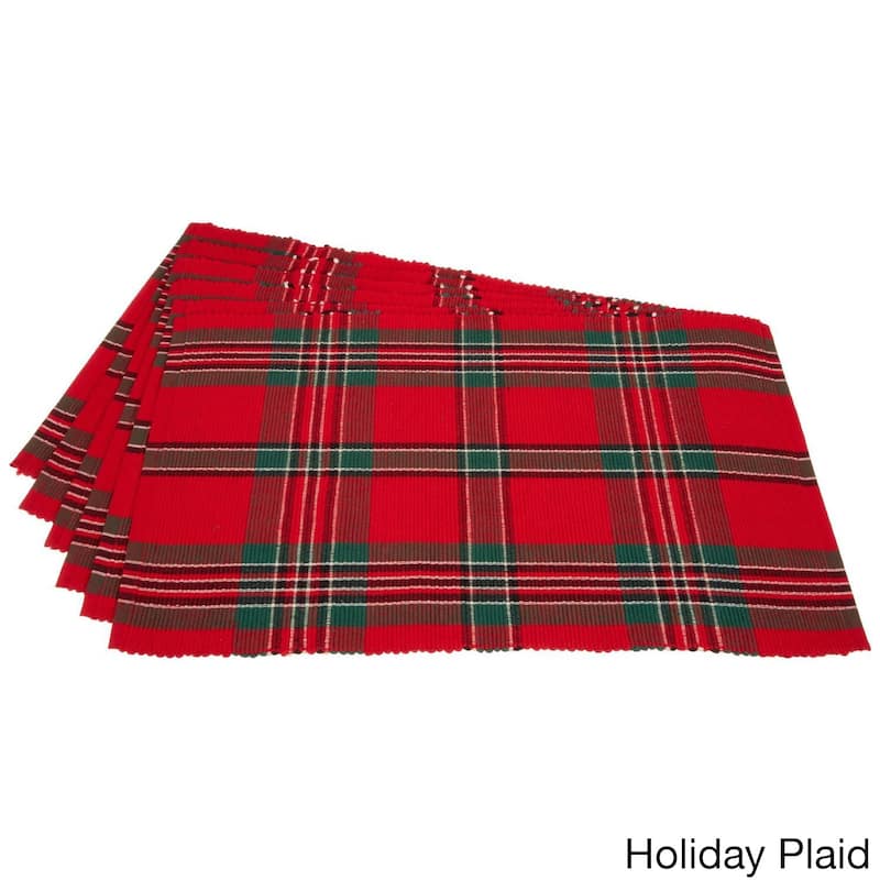 Solid Placemat (Set of 6) - Holiday Plaid
