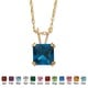 preview thumbnail 9 of 13, Color Fun 10k Yellow Gold Princess-cut Birthstone Necklace