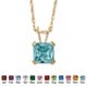 preview thumbnail 12 of 13, Color Fun 10k Yellow Gold Princess-cut Birthstone Necklace