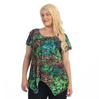 Ella Samani Women's Plus Size Multi Color Leopard Top