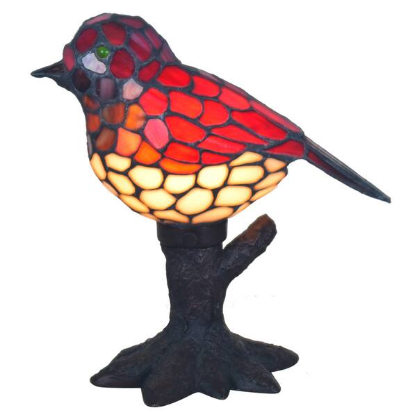 River of Goods 10-inch Tiffany Style Stained Glass Song Bird Accent ...