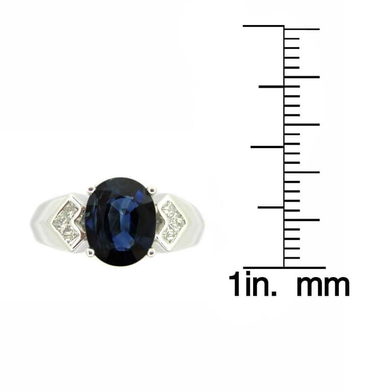 Kabella Platinum Oval Sapphire and 1/5ct TDW Diamond Ring (G-H, SI1-SI2)