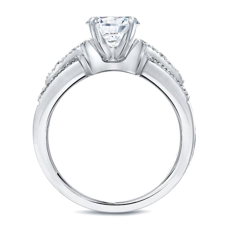 Auriya Vintage 1ct TDW Round Diamond Engagement Ring 14k White Gold Certified