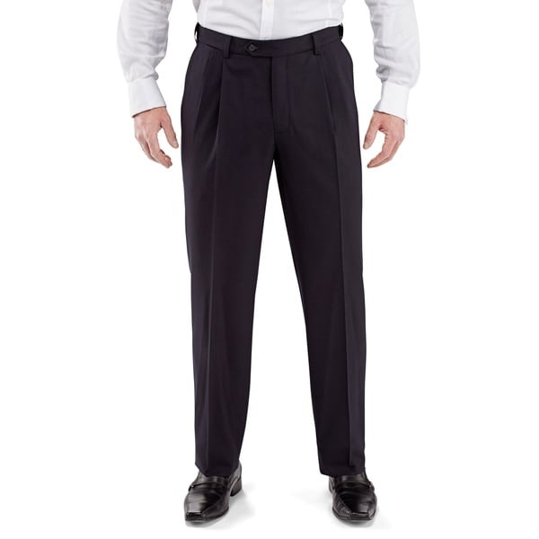 Men's Pleated Front Dress Pants - 17587312 - Overstock.com Shopping ...