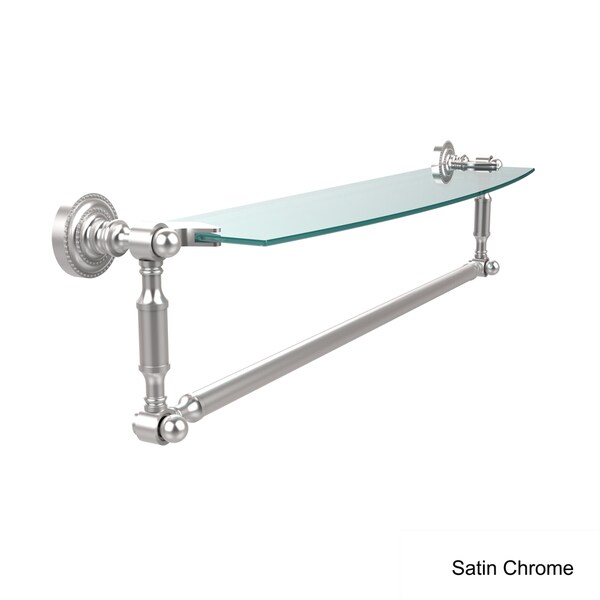Delta Cassidy 24 in Glass Bathroom Shelf with Towel Bar in Chrome 79711