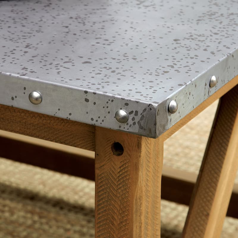 Furniture of America Gazy Urban Brown 49-inch Iron Top Sofa Table