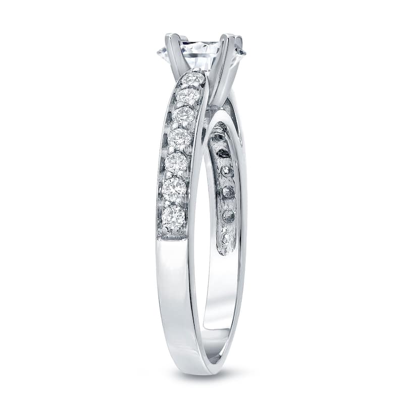 Auriya 1ct TDW Round Diamond Engagement Ring 14k White Gold
