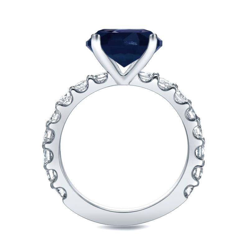 Auriya Round 3/4ct Sapphire and 1cttw Diamond Engagement Ring 14K Gold