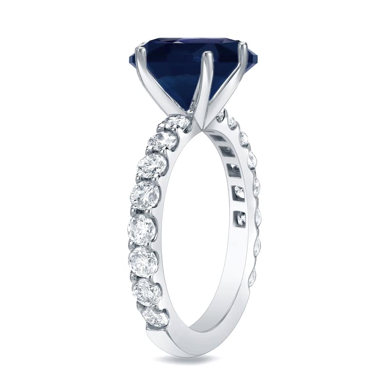 Auriya Round 1 1/2ct Sapphire and 1cttw Diamond Engagement Ring 14K Gold (H-I, SI1-SI2)