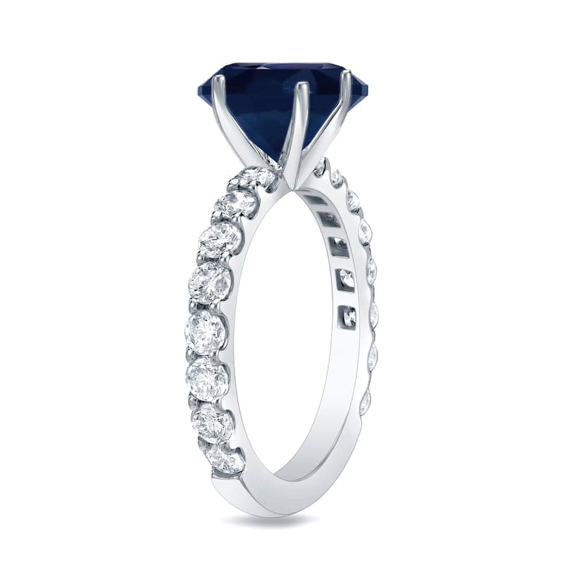 Auriya Cushion-Cut 1ct Sapphire and 1cttw Diamond Engagement Ring 14k Gold