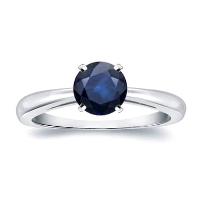 Auriya 14k Gold Sapphire Solitaire Engagement Ring 1ct TGW