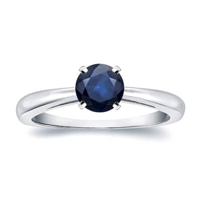 Auriya 14k Gold Sapphire Solitaire Engagement Ring 1/2ct TGW