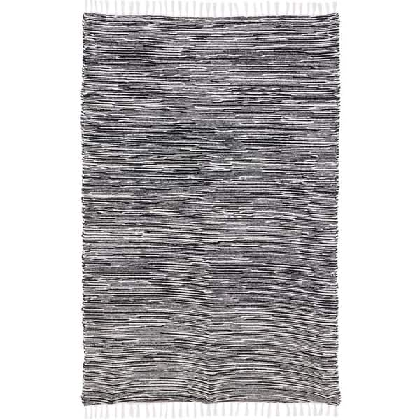 Black Complex Chenille Flat Weave Cotton Rug - Bed Bath & Beyond - 10515209