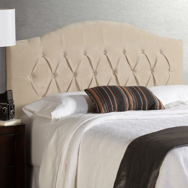 Shop Humble + Haute Halifax King Size Ivory Velvet Arched Upholstered Headboard Free Shipping
