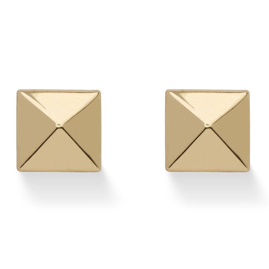 Tailored 14k Yellow Gold Pyramid Stud Earrings