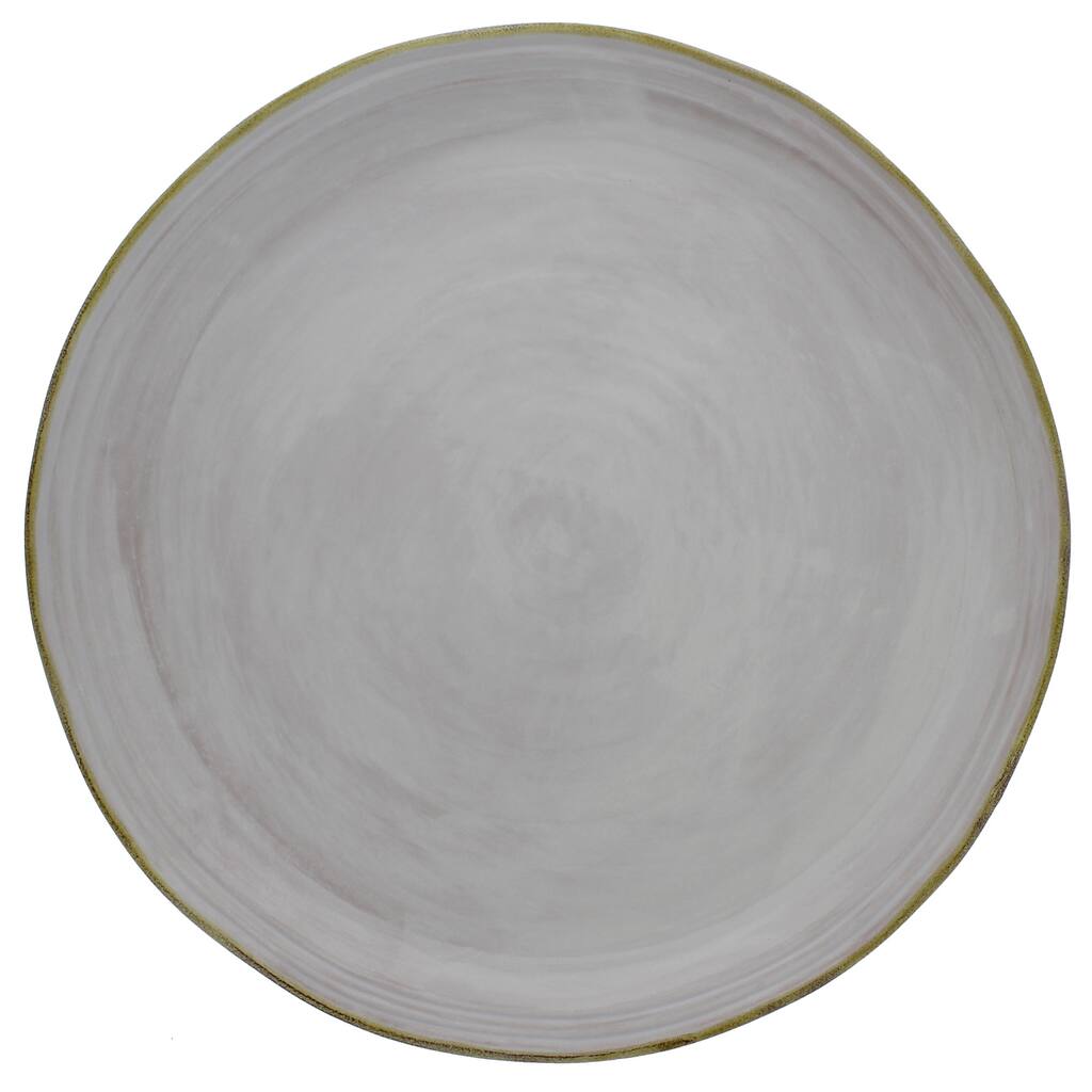 French Home 15-inch White Stoneware Round Platter