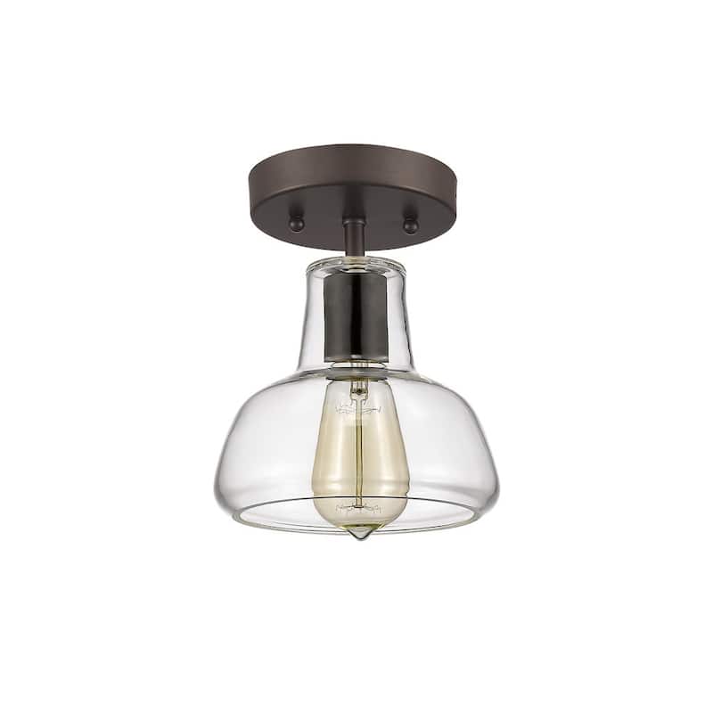 Industrial 1-light Oil Rubbed Bronze Semi-Flush Mount