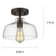 preview thumbnail 3 of 2, Chloe Loft/Industrial 1-light Oil Rubbed Bronze Semi Flush