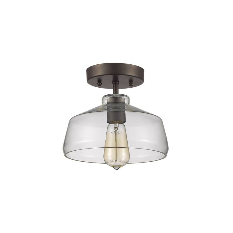Chloe Loft/Industrial 1-light Oil Rubbed Bronze Semi Flush
