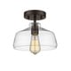 preview thumbnail 1 of 2, Chloe Loft/Industrial 1-light Oil Rubbed Bronze Semi Flush