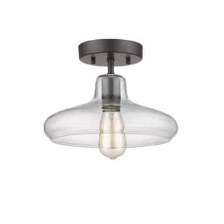 Chloe Loft/Industrial 1-light Oil Rubbed Bronze Semi-flush