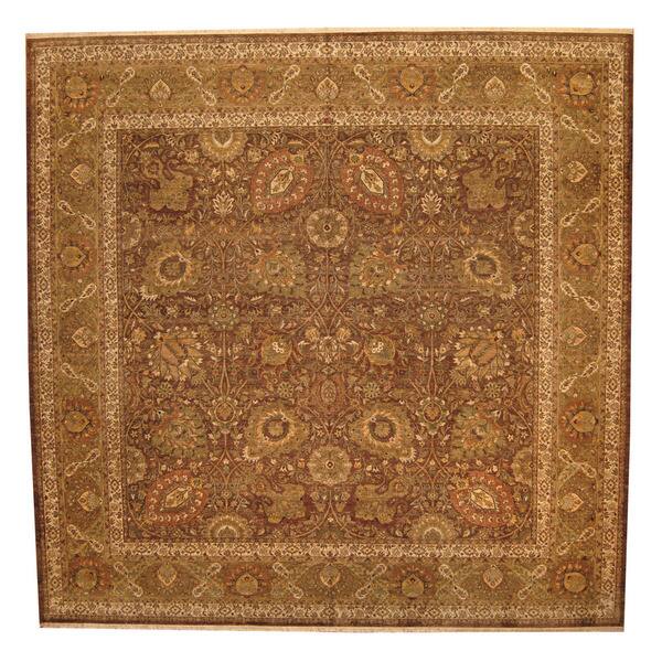 slide 2 of 3, Handmade One-of-a-Kind Tabriz Wool Rug (India) - 14' x 14'