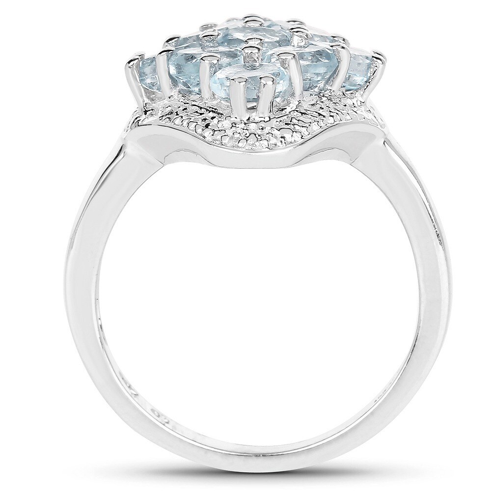 Olivia Leone Sterling Silver 2 1/4ct Genuine Blue Topaz Ring