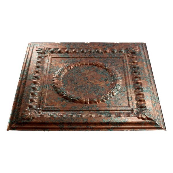 Fasade Easy Installation Rosette Copper Fantasy Lay In Ceiling Tile 2 x 2 Tile Ceiling Panel
