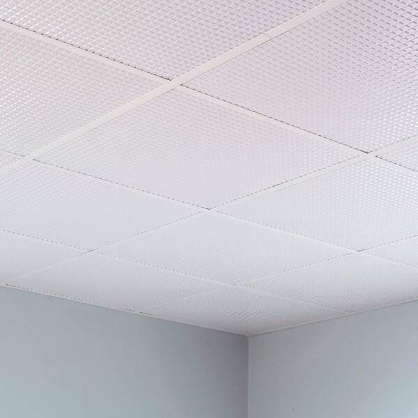 Shop Fasade Square Matte White 2 Foot Square Lay In Ceiling Tile