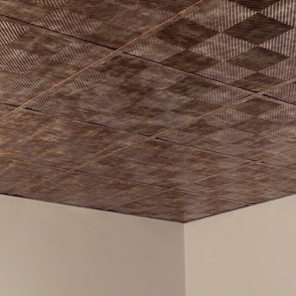 Shop Fasade Quattro Bermuda Bronze 2-foot Square Lay-in Ceiling Tile ...