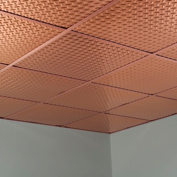 Shop Fasade Diamond Plate Revealed Edge Polished Copper 2 Foot
