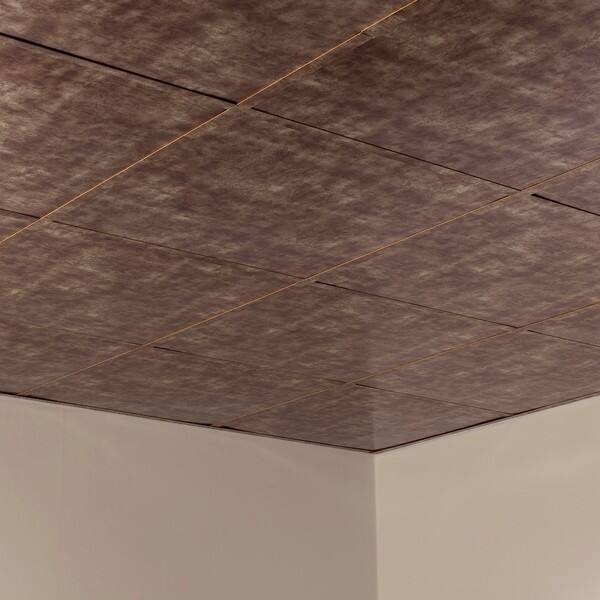 Fasade Flat Bermuda Bronze 2 Foot Square Lay In Ceiling Tile