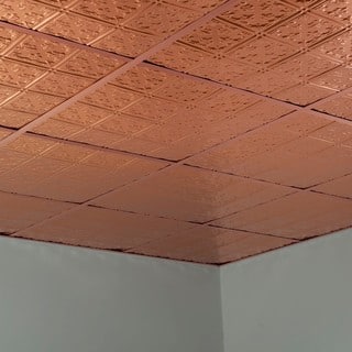 fasade traditional style 10 polished copper 2 foot square lay in ceiling tile - Fasade Ceiling Tiles fasade traditional style 10 polished copper 2 foot square lay in ceiling tile - Fasade Ceiling Tiles
