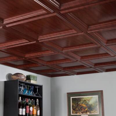Fasade Classic Coffer Cherry 2-foot Square Lay-in Ceiling Tile