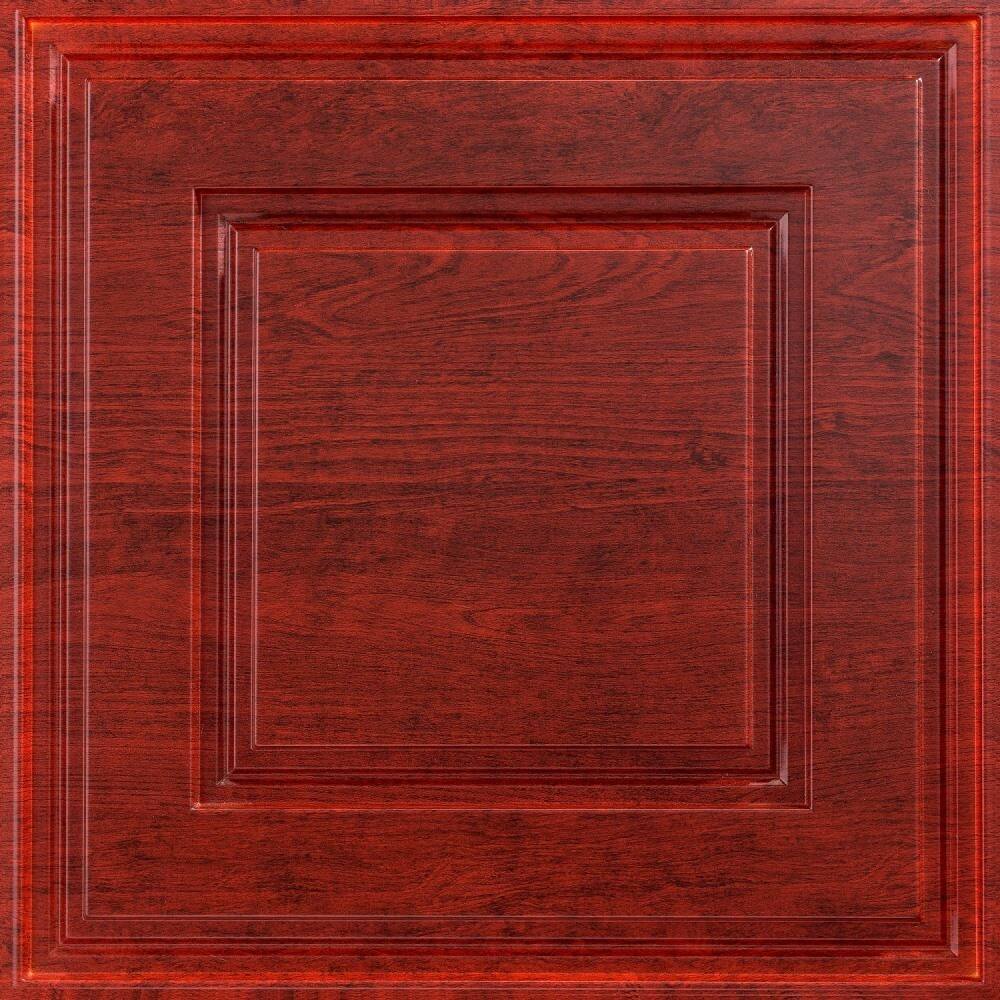 Fasade Raised Coffer Cherry 2-foot Square Lay-in Ceiling Tile