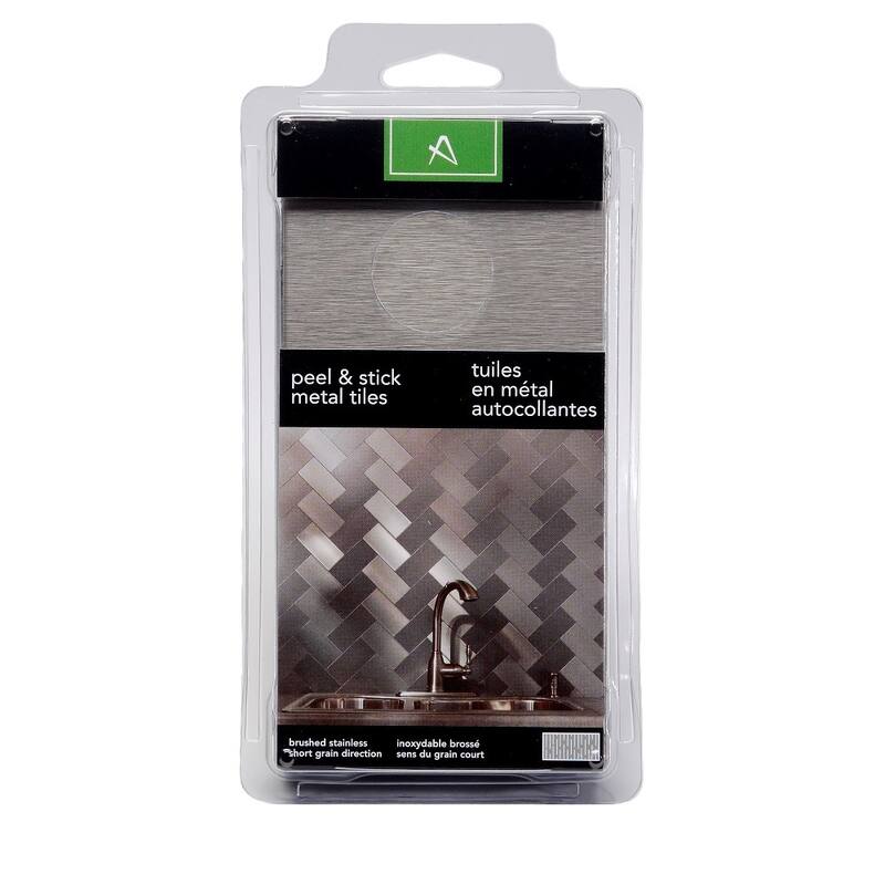 Aspect 3x6-inch Brushed Stainless Short Grain Metal Tile (8-pack)