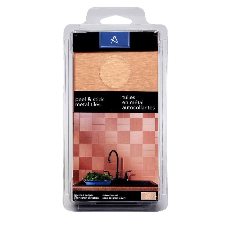 Aspect 3x6-inch Brushed Copper Short Grain Metal Tile