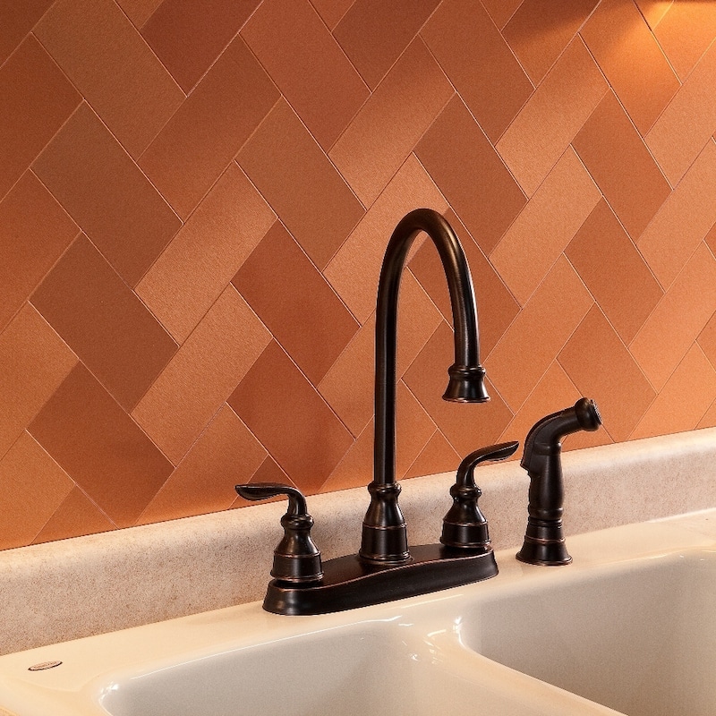 Aspect 3x6-inch Brushed Copper Short Grain Metal Tile
