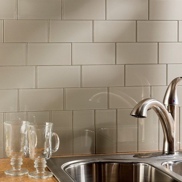 Aspect 3x6 Inch Putty Decorative Wall Tile 8 Pack Free Aspect 3x6 Inch Putty Decorative Wall Tile 8 Pack