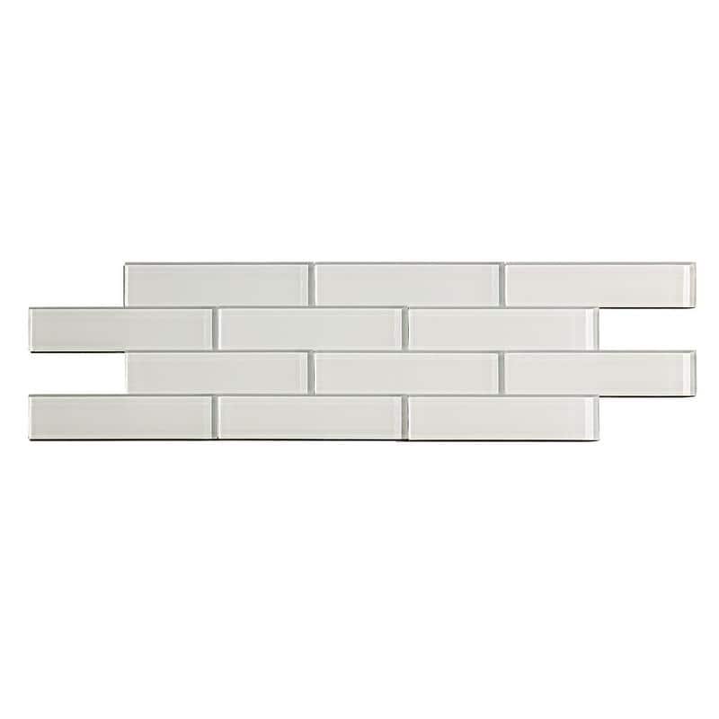 Aspect Glass 12x4-inch Matted Subway Tile in Frost Peel & Stick Tiles (3-pack)