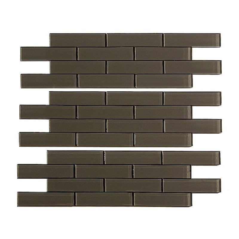 Aspect 12x4-inch Matted Subway Glass Leather Peel & Stick Tiles (3-pack)