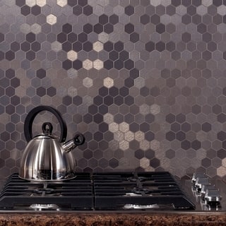 Metal Backsplash Tiles Online At Our Best Tile Deals Aspect 12x4 Inch Honeycomb Stainless Matted Metal Tile 3 Pack