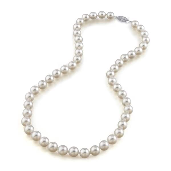 7.5-8" Top Quality AAAAA 8-9mm real natural Akoya white round pearl bracelet 18k