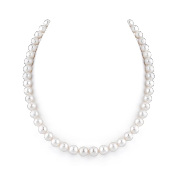 Radiance Pearl 14k Gold AAA Quality White Freshwater Pearl Necklace (8