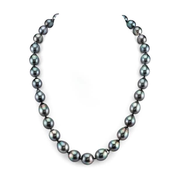 Sterling Silver Baroque Black South Sea Cultured Tahitian Pearl Necklace for Women 24 inch Sterling Silver Baroque Black South Sea Cultured Tahitian Pearl Necklace for Women 24 inch