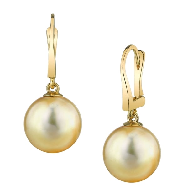 Radiance Pearl 14k Gold Golden South Sea Earrings 9 10 Mm Radiance Pearl 14k Gold Golden South Sea Earrings 9 10 Mm