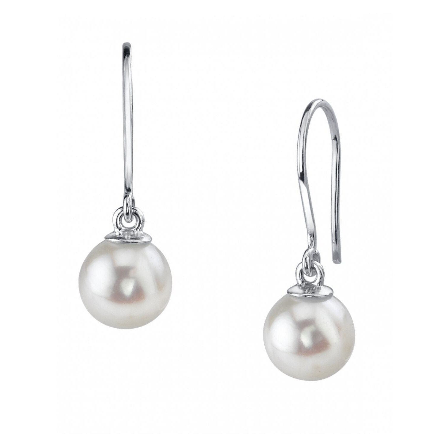white pearl earrings