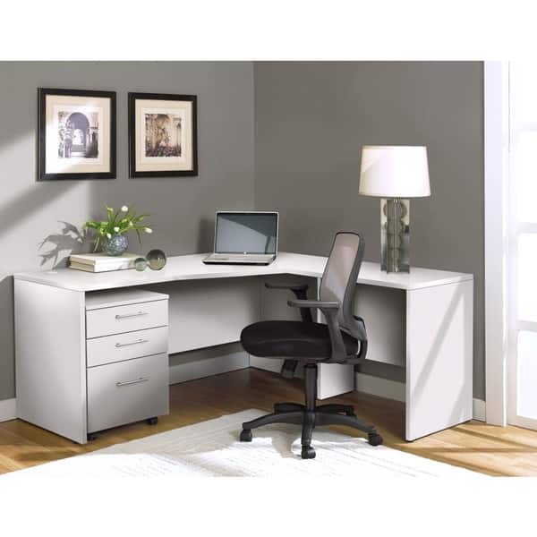 White Corner L Shaped Desk - Bed Bath & Beyond - 10517529