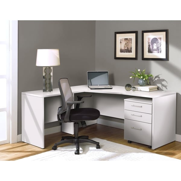 Corner White Corner Desk L Shaped for Small Bedroom
