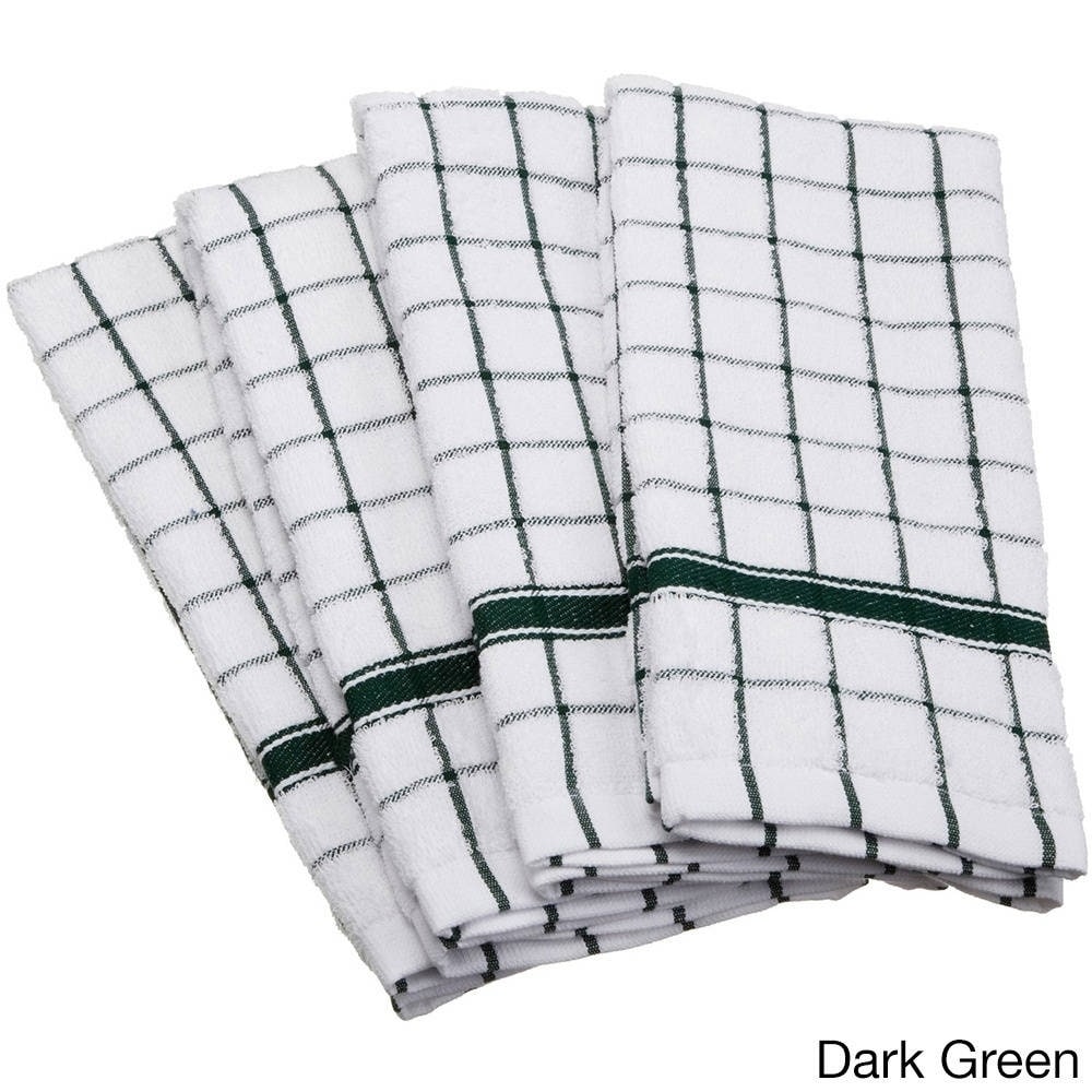 T-Fal Solid and Check Dish Cloth, Green